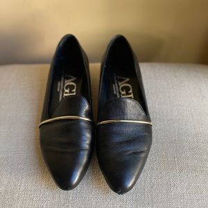 AGL black flats with silver trim
